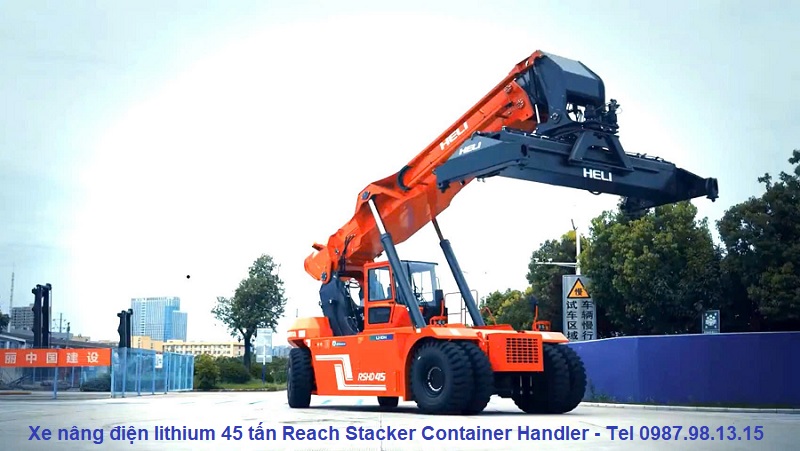 Xe nâng điện lithium 45 tấn Reach Stacker Container Handler RHSD4531-A19LLIG2