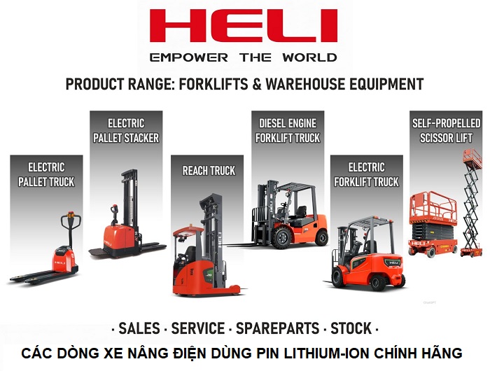 Các dòng xe nâng điện dùng pin Lithium-ion chính hãng